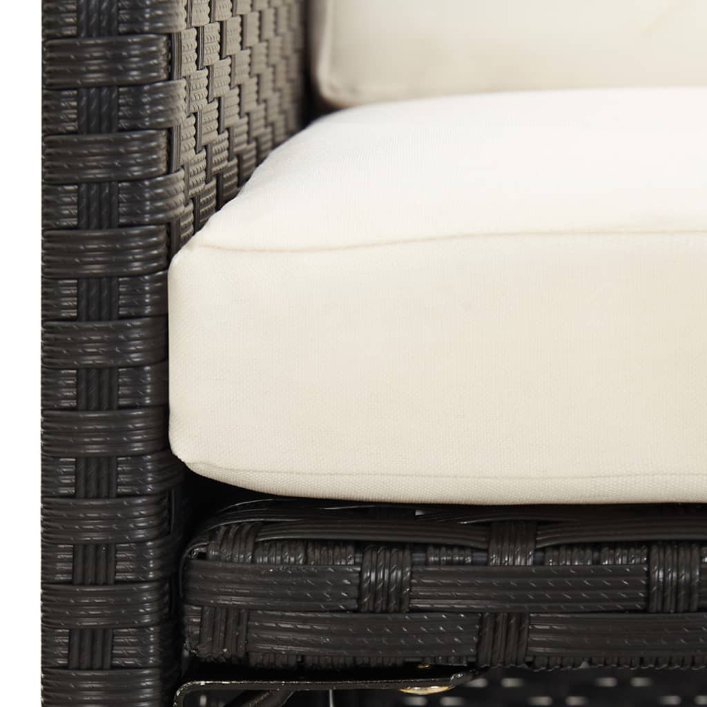 Sedie da Giardino 2 pz con Cuscini in Polyrattan Nere | homemem39