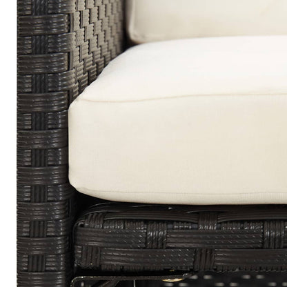 Sedie da Giardino 2 pz con Cuscini in Polyrattan Nere | homemem39