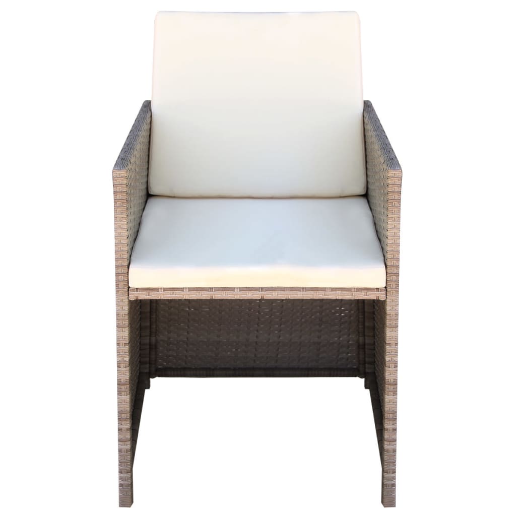 Sedie da Giardino 2 pz con Cuscini in Polyrattan Beige - homemem39