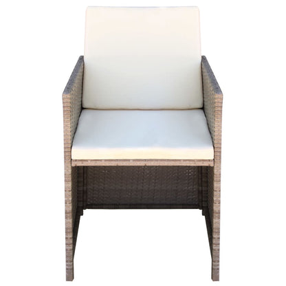 Sedie da Giardino 2 pz con Cuscini in Polyrattan Beige - homemem39