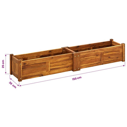 Letto Rialzato da Giardino in Legno di Acacia 150x30x25 cm | homemem39