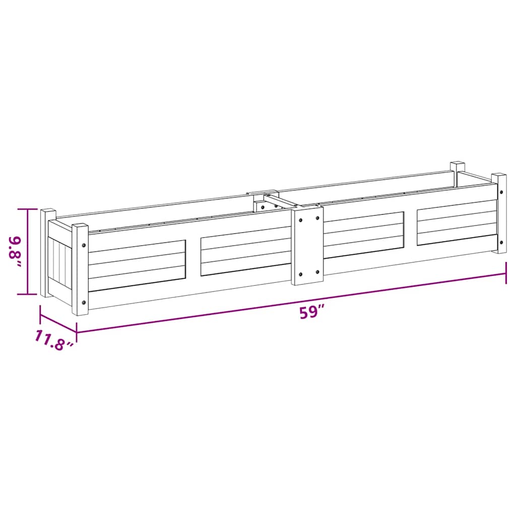Letto Rialzato da Giardino in Legno di Acacia 150x30x25 cm | homemem39