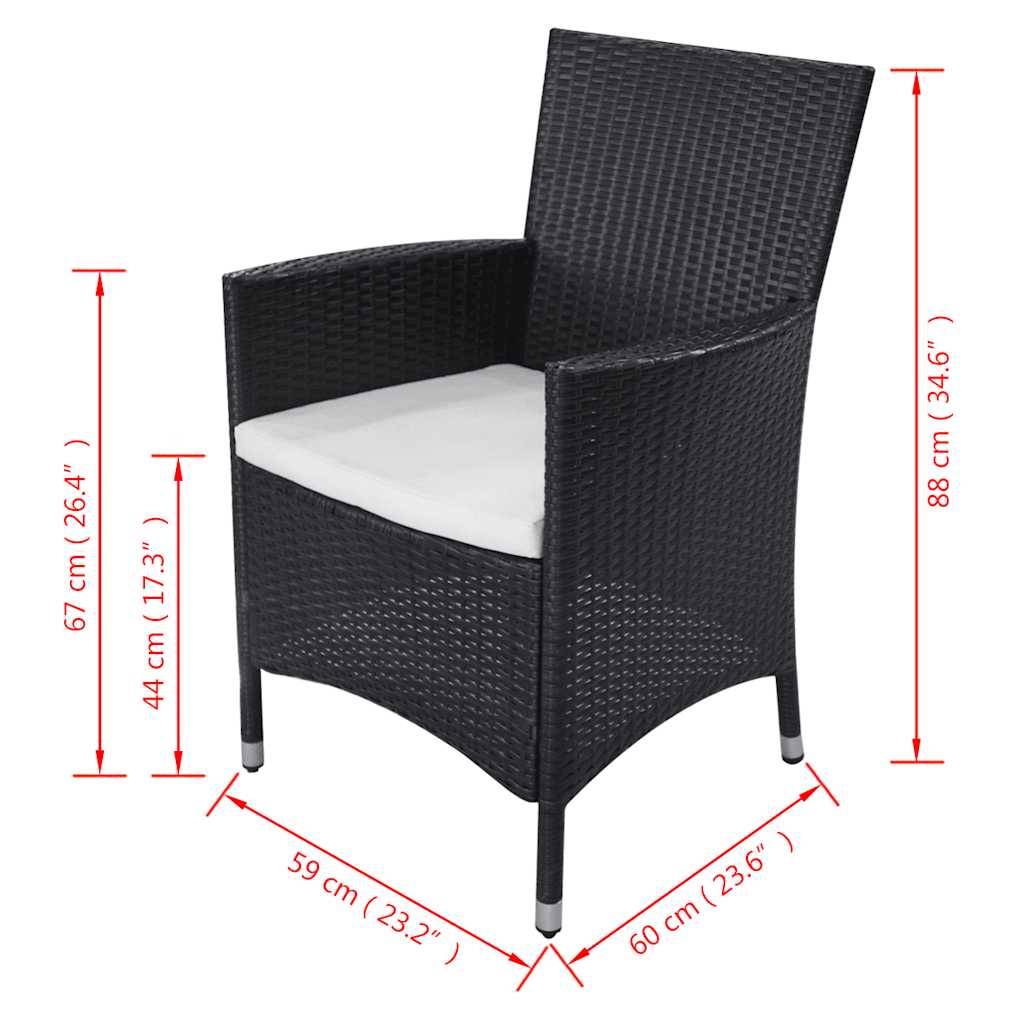 Set da Pranzo da Giardino 11 pz con Cuscini in Polyrattan