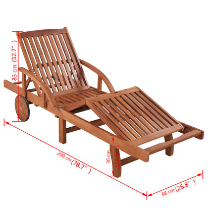 Lettino Prendisole in Legno Massello di Acacia | homemem39