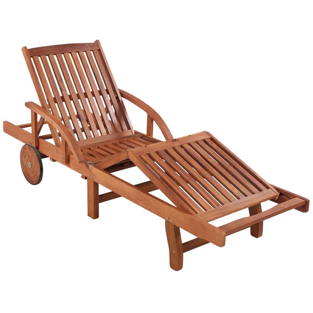Lettino Prendisole con Tavolo in Legno Massello di Acacia | homemem39