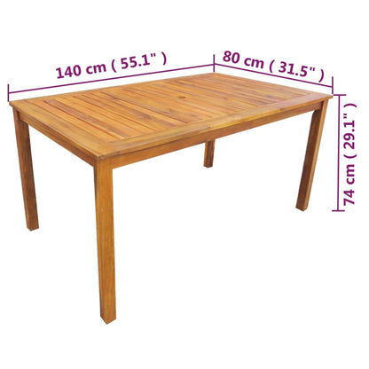 Set da Pranzo da Giardino 5 pz in Legno Massello di Acacia | homemem39