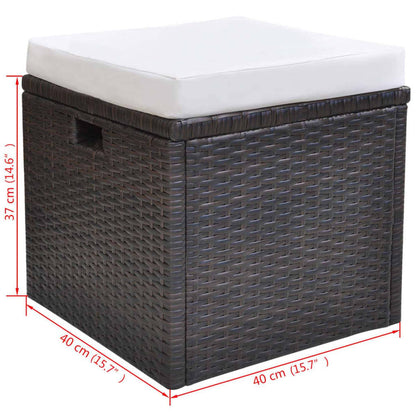 Set da Pranzo da Giardino 6 pz con Cuscini Polyrattan Marrone - homemem39