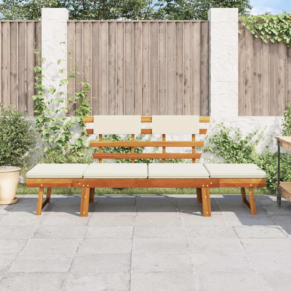 Panca da Giardino con Cuscini 2-in-1 190 cm in Massello Acacia | homemem39