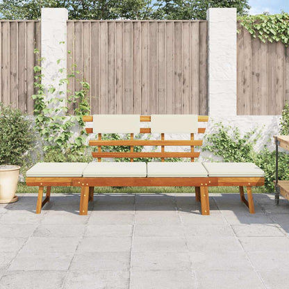 Panca da Giardino con Cuscini 2-in-1 190 cm in Massello Acacia | homemem39