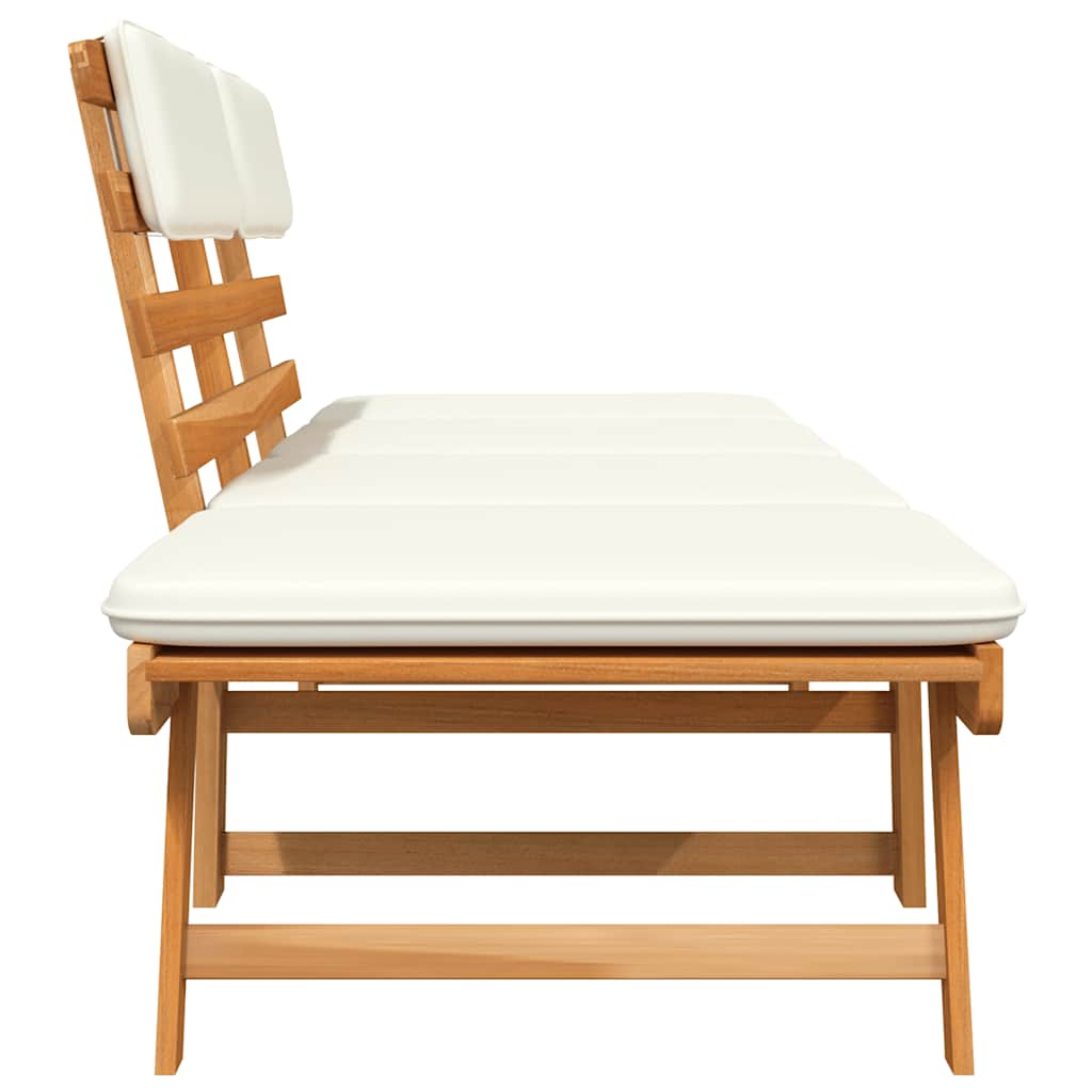 Panca da Giardino con Cuscini 2-in-1 190 cm in Massello Acacia | homemem39