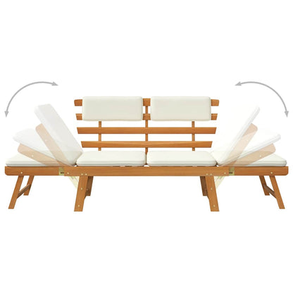 Panca da Giardino con Cuscini 2-in-1 190 cm in Massello Acacia | homemem39