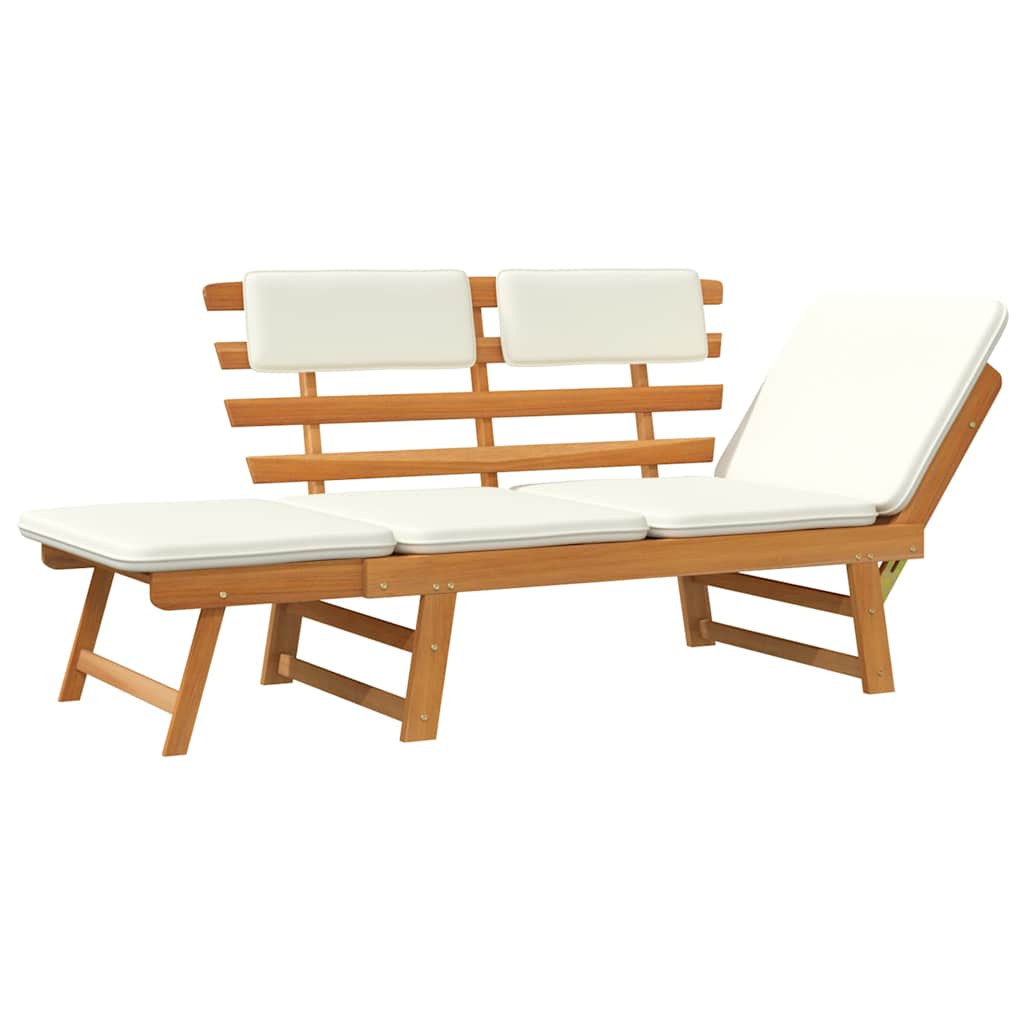 Panca da Giardino con Cuscini 2-in-1 190 cm in Massello Acacia | homemem39