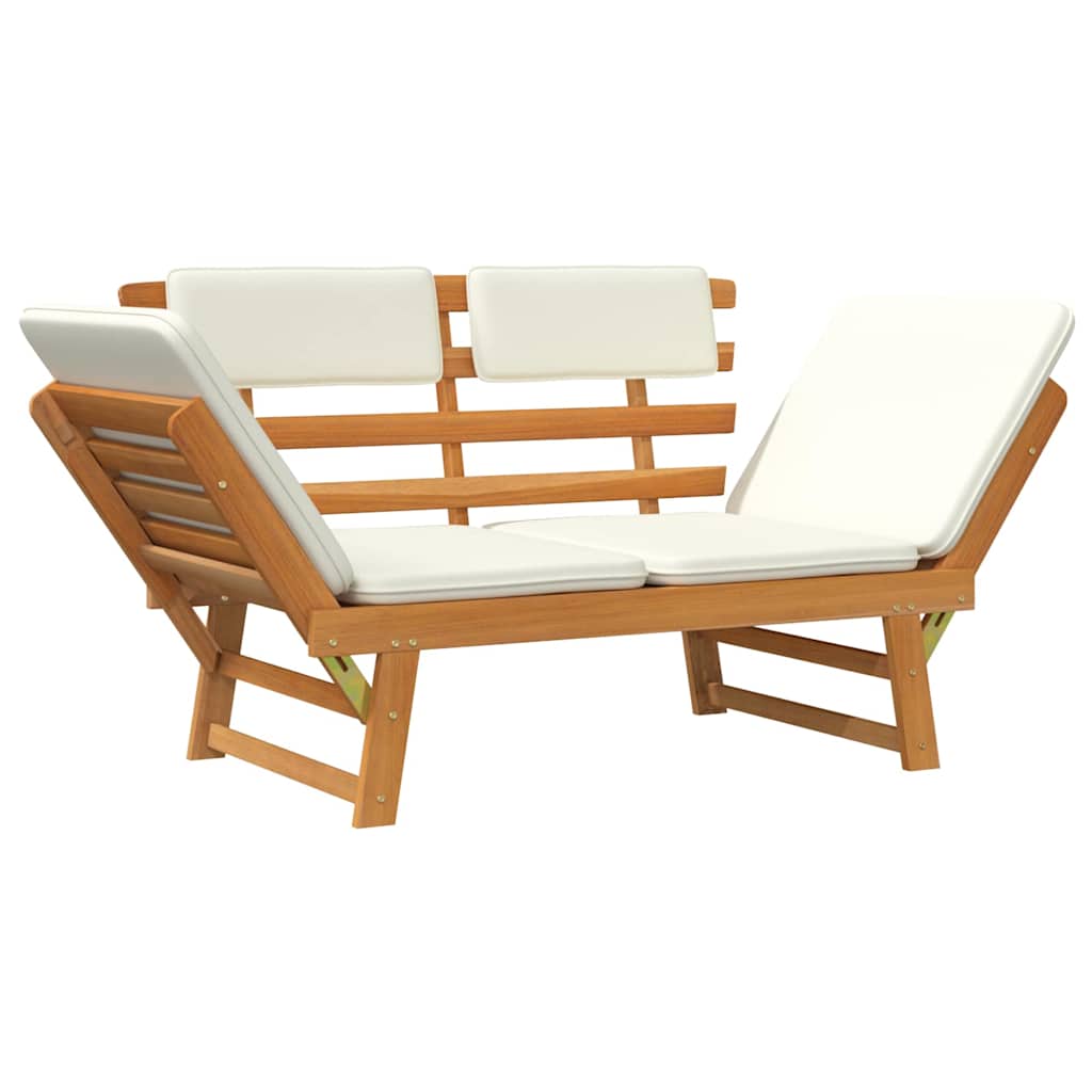 Panca da Giardino con Cuscini 2-in-1 190 cm in Massello Acacia | homemem39