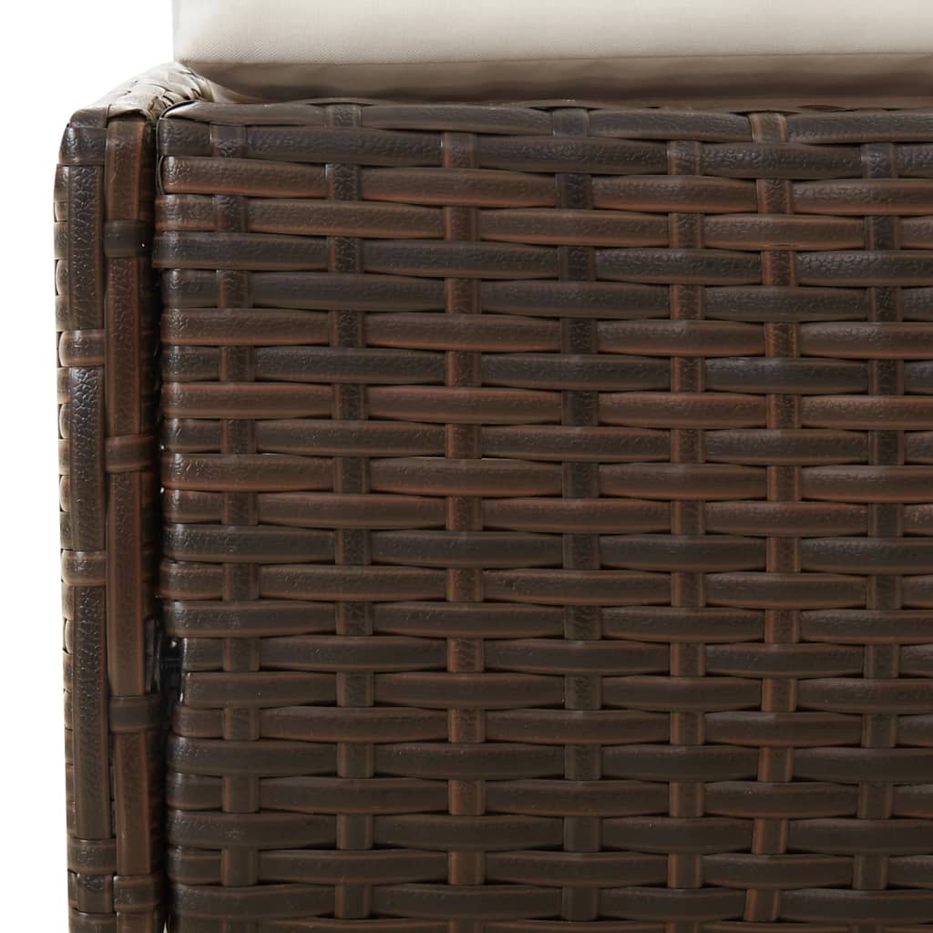 Lettino Prendisole Marrone 201x139 cm in Polyrattan - homemem39