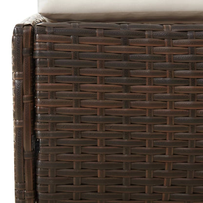 Lettino Prendisole Marrone 201x139 cm in Polyrattan - homemem39
