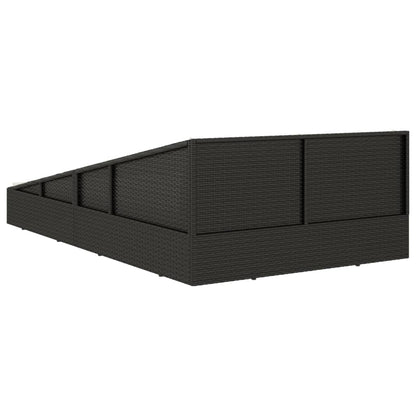 Lettino da Giardino Nero 110x200 cm in Polyrattan | homemem39