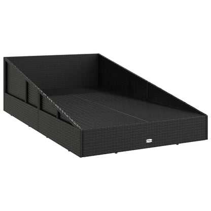 Lettino da Giardino Nero 110x200 cm in Polyrattan | homemem39