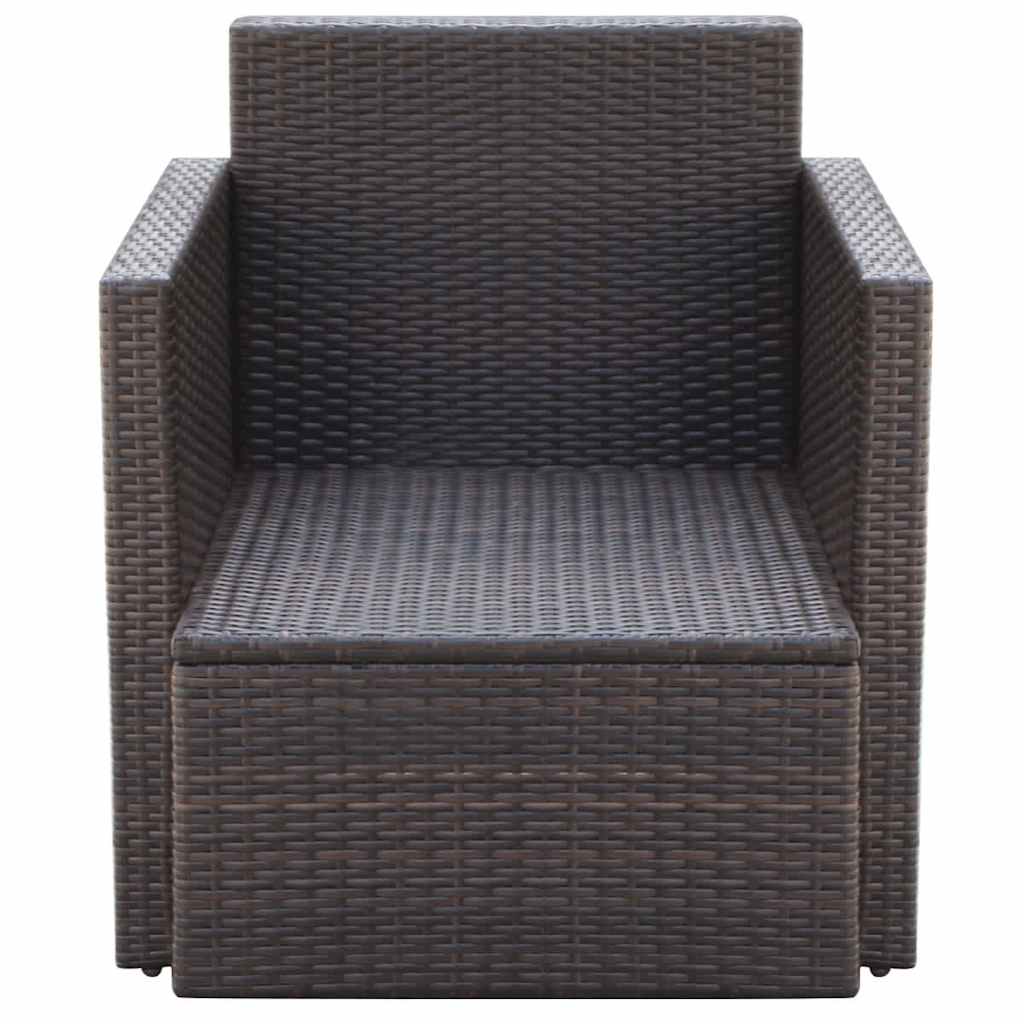 Sedia da Giardino con Cuscini in Polyrattan Marrone | homemem39