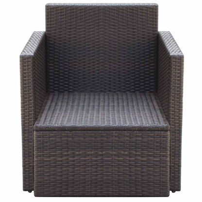 Sedia da Giardino con Cuscini in Polyrattan Marrone | homemem39