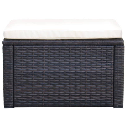 Poggiapiedi Ottomana in Polyrattan 53x53x30 cm Marrone | homemem39
