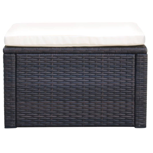 Poggiapiedi Ottomana in Polyrattan 53x53x30 cm Marrone - homemem39