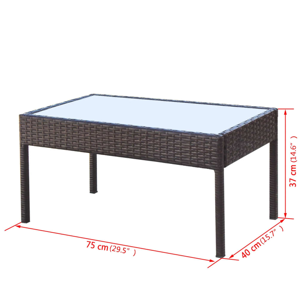 Set Divani da Giardino 4 pz con Cuscini in Polyrattan Marrone - homemem39