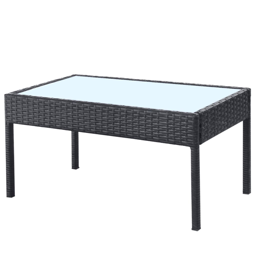 Set Divani da Giardino 4 pz con Cuscini in Polyrattan Nero | homemem39