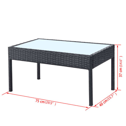 Set Divani da Giardino 4 pz con Cuscini in Polyrattan Nero | homemem39