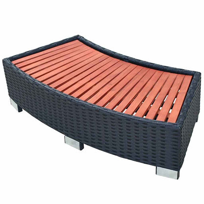 Scalino per Spa in Polyrattan 92x45x25 cm Nero | homemem39