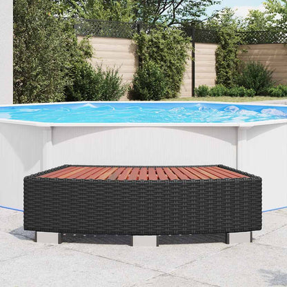 Scalino per Spa in Polyrattan 92x45x25 cm Nero | homemem39