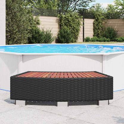 Scalino per Spa in Polyrattan 92x45x25 cm Nero - homemem39