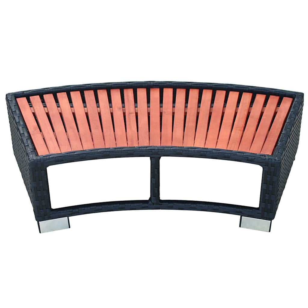 Scalino per Spa in Polyrattan 92x45x25 cm Nero | homemem39