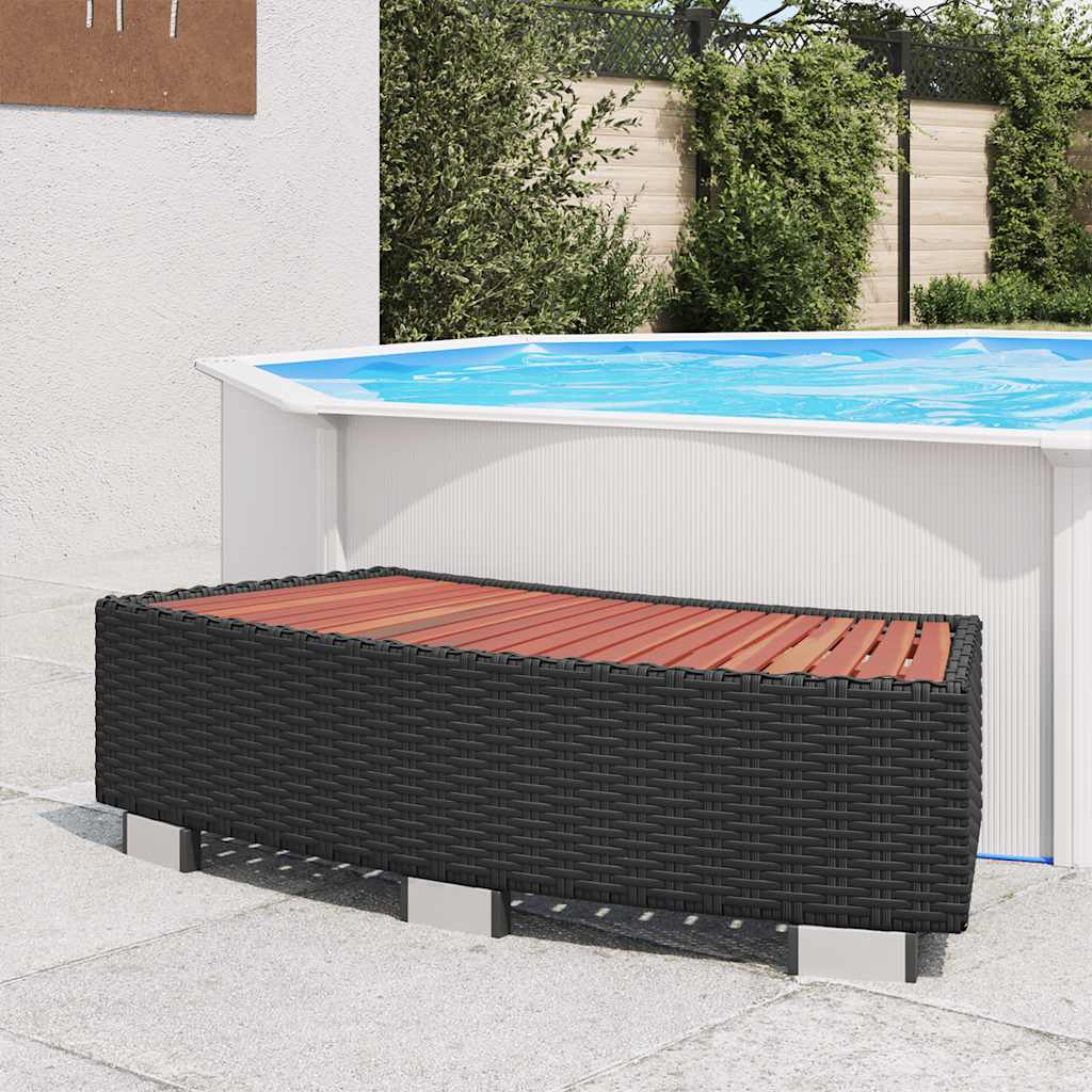 Scalino per Spa in Polyrattan 92x45x25 cm Nero | homemem39