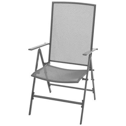 Sedie da Giardino Impilabili 2 pz in Acciaio Grigio | homemem39
