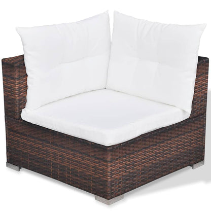 Set Divani da Giardino 5 pz con Cuscini in Polyrattan Marrone - homemem39