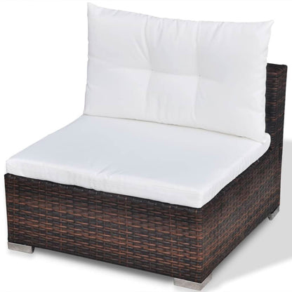Set Divani da Giardino 5 pz con Cuscini in Polyrattan Marrone - homemem39