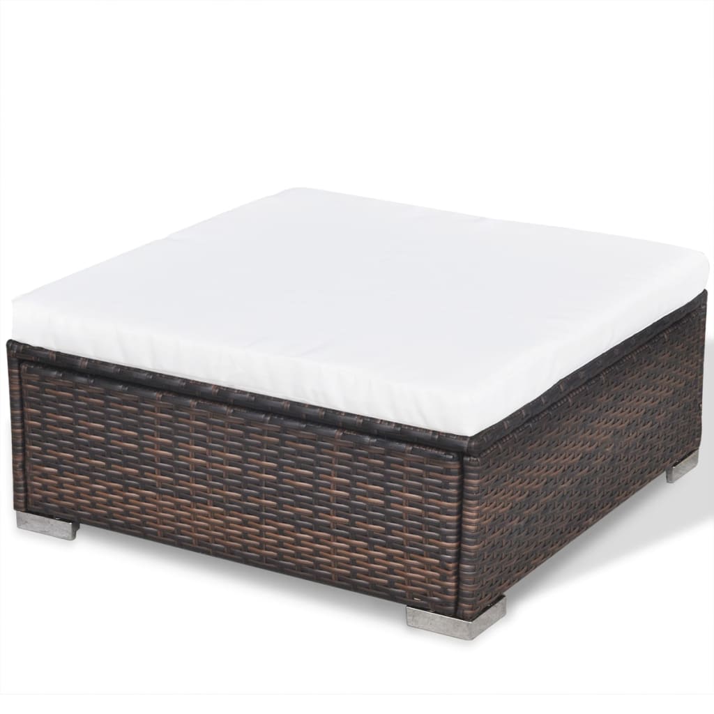 Set Divani da Giardino 5 pz con Cuscini in Polyrattan Marrone - homemem39