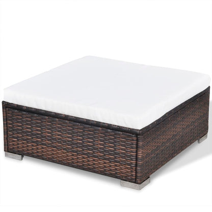 Set Divani da Giardino 5 pz con Cuscini in Polyrattan Marrone - homemem39