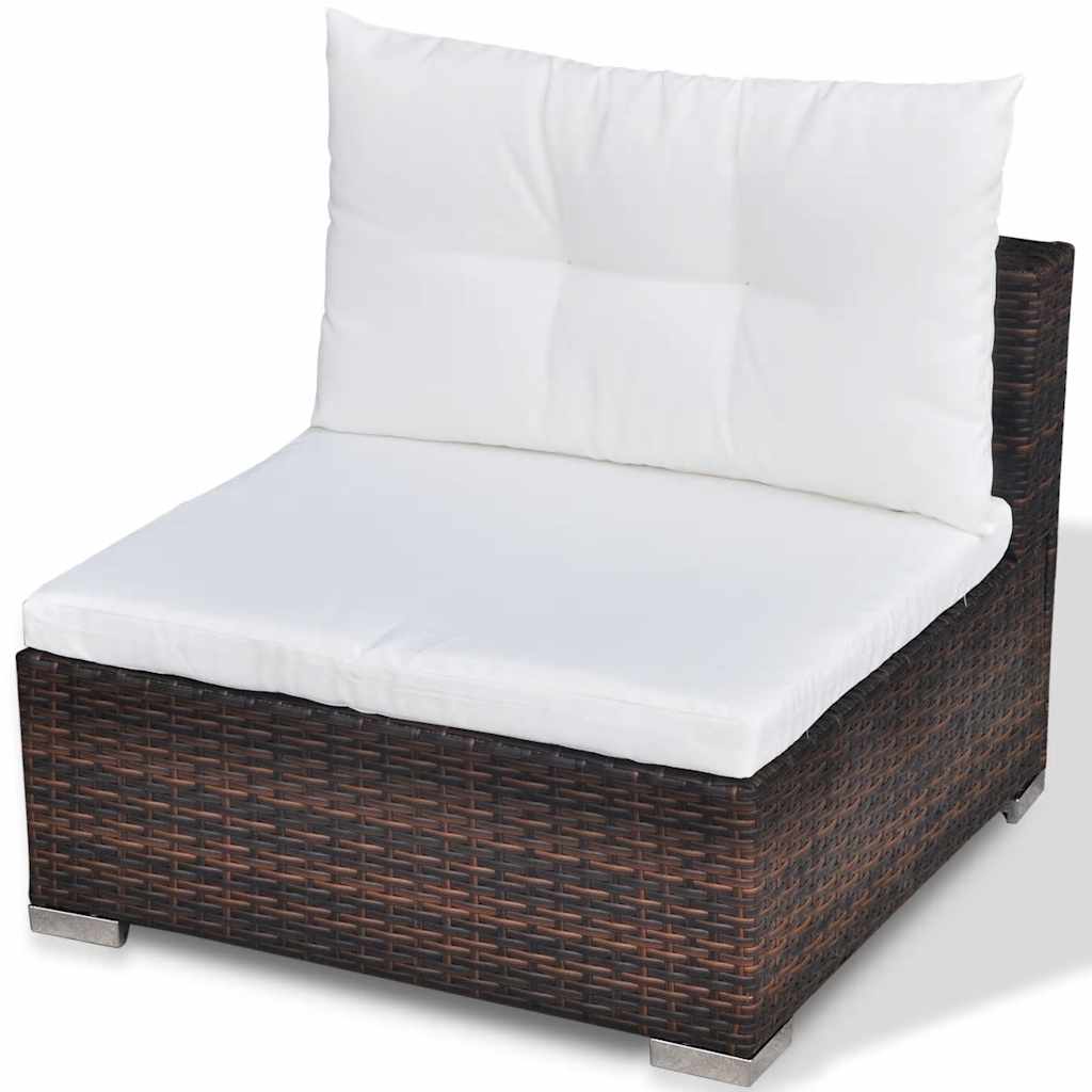 Set Divani da Giardino 6 pz con Cuscini in Polyrattan Marrone - homemem39