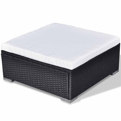 Set Divani da Giardino 6 pz con Cuscini in Polyrattan Nero - homemem39