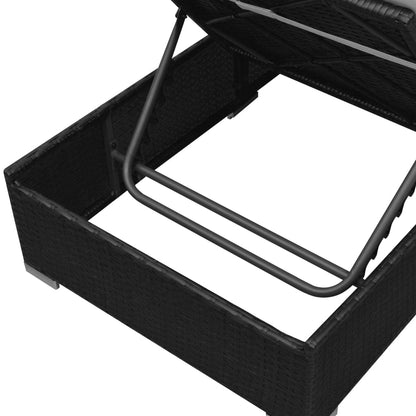 Set Divani da Giardino 3 pz con Cuscini in Polyrattan Nero | homemem39