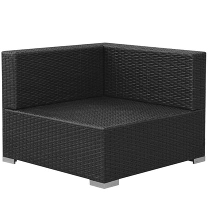 Set Divani da Giardino 3 pz con Cuscini in Polyrattan Nero | homemem39