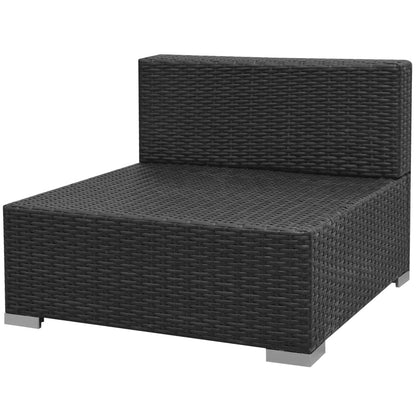 Set Divani da Giardino 7 pz con Tettoia in Polyrattan Nero - homemem39