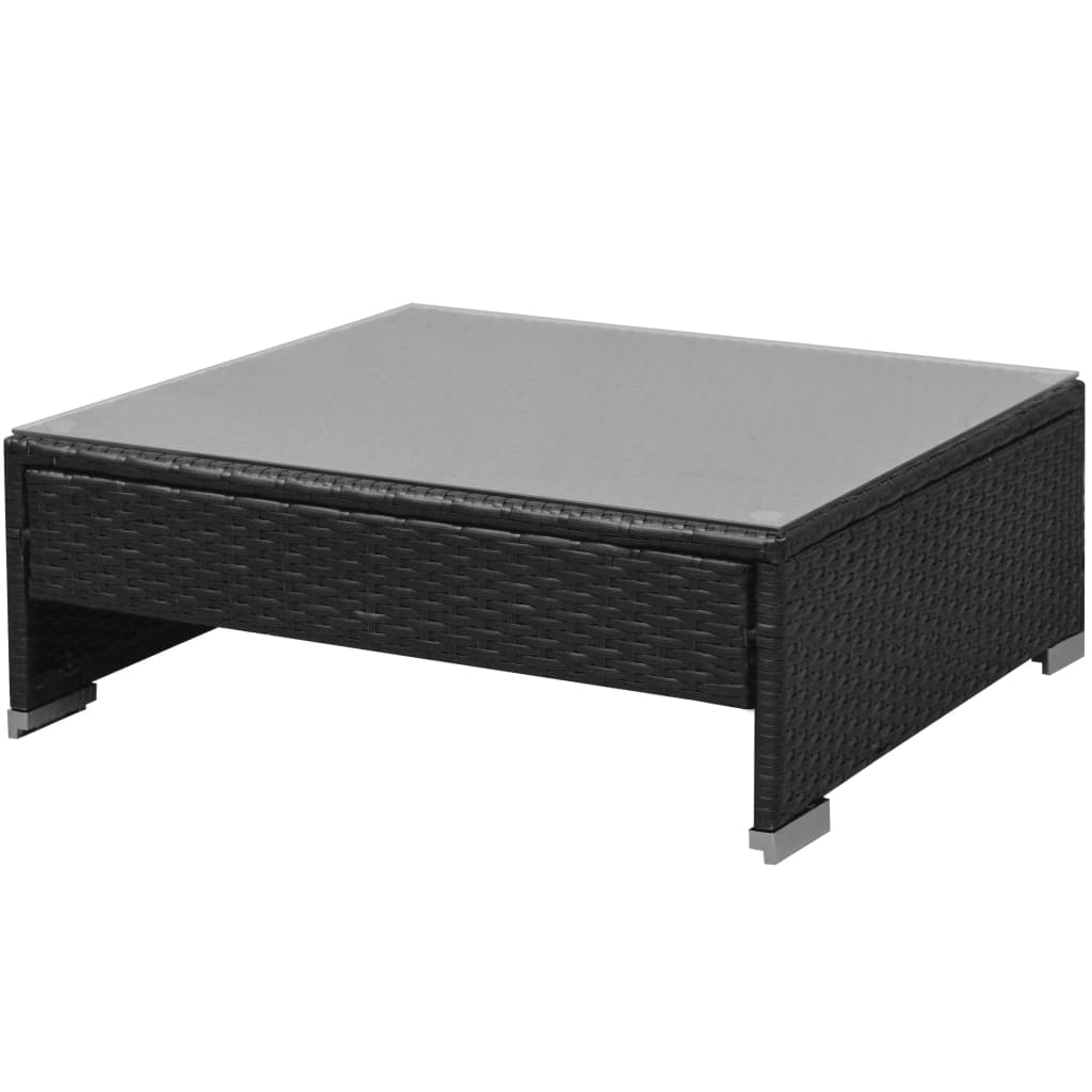 Set Divani da Giardino 7 pz con Tettoia in Polyrattan Nero - homemem39
