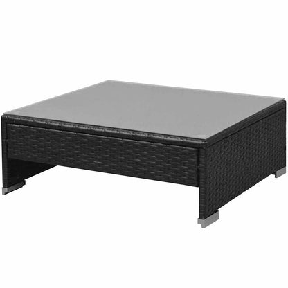 Set Divani da Giardino 7 pz con Tettoia in Polyrattan Nero