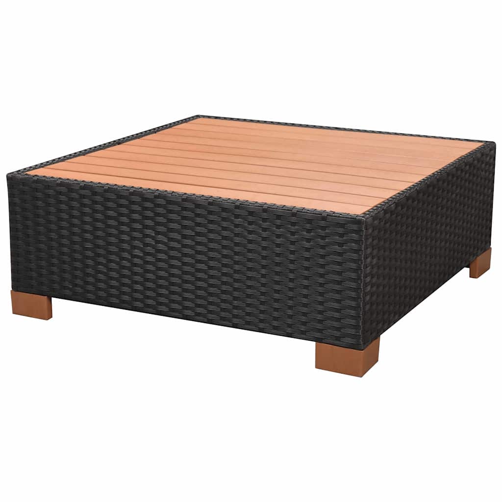 Set Divani da Giardino 9 pz con Cuscini in Polyrattan Nero