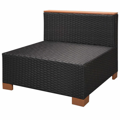 Set Divani da Giardino 9 pz con Cuscini in Polyrattan Nero - homemem39