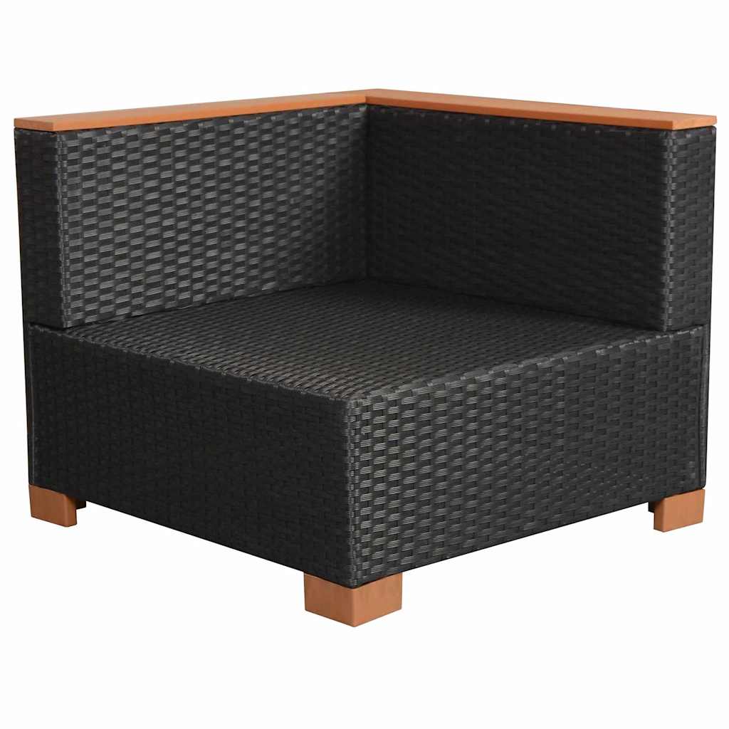 Set Divani da Giardino 9 pz con Cuscini in Polyrattan Nero