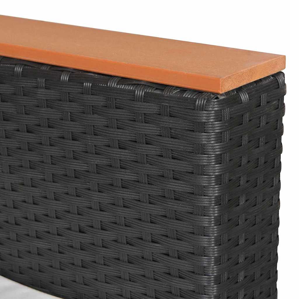 Set Divani da Giardino 9 pz con Cuscini in Polyrattan Nero