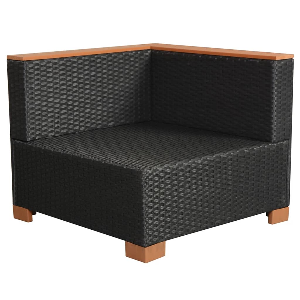 Set Divani da Giardino 10 pz con Cuscini in Polyrattan Nero | homemem39
